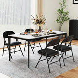 Folding Chairs Padded Party Chairs with Metal Frame-Black