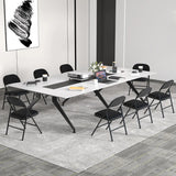 Folding Chairs Padded Party Chairs with Metal Frame-Black