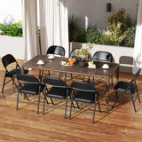Folding Chairs Padded Party Chairs with Metal Frame-Black