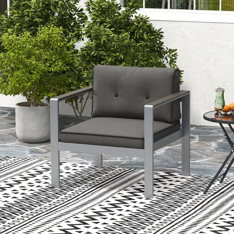 Contemporary Sofa Chair with WPC Armrests and Back Cushions