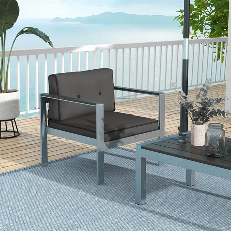 Contemporary Sofa Chair with WPC Armrests and Back Cushions