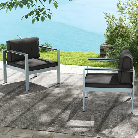 Contemporary Sofa Chair with WPC Armrests and Back Cushions