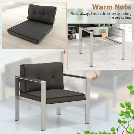Contemporary Sofa Chair with WPC Armrests and Back Cushions
