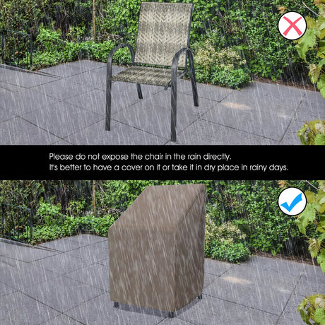 Set of 6 Outdoor PE Wicker Stackable Chairs  for Garden & Yard & Deck & Lawn