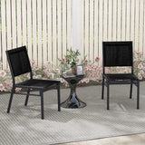 Outdoor Dining Chairs with Breathable Seat and Backrest for Backyard Porch Poolside-1 Piece