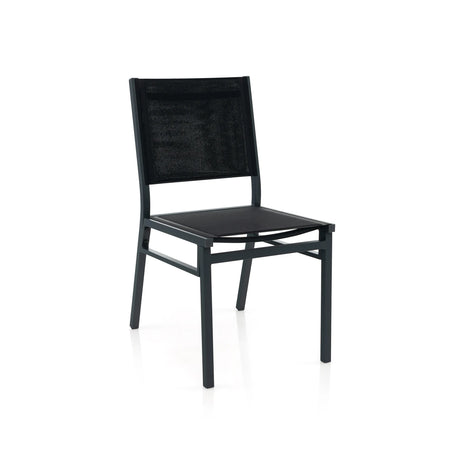 Outdoor Dining Chairs with Breathable Seat and Backrest for Backyard Porch Poolside-1 Piece