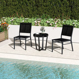 Outdoor Dining Chairs with Breathable Seat and Backrest for Backyard Porch Poolside-1 Piece