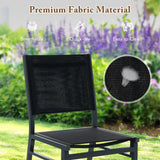 Outdoor Dining Chairs with Breathable Seat and Backrest for Backyard Porch Poolside-Set of 2
