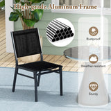 Outdoor Dining Chairs with Breathable Seat and Backrest for Backyard Porch Poolside-Set of 2