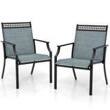 Patio Chairs Set of 2 with All Weather Breathable Fabric-Blue