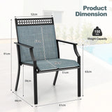 Patio Chairs Set of 2 with All Weather Breathable Fabric-Blue