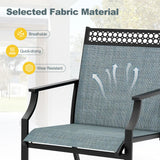 Patio Chairs Set of 2 with All Weather Breathable Fabric-Blue