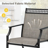 Patio Chairs Set of 2 with All Weather Breathable Fabric-Brown