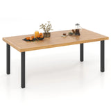 200 x 100cm Large Patio Dining Tablewith Acacia Wood Tabletop and Heavy Duty Metal Legs