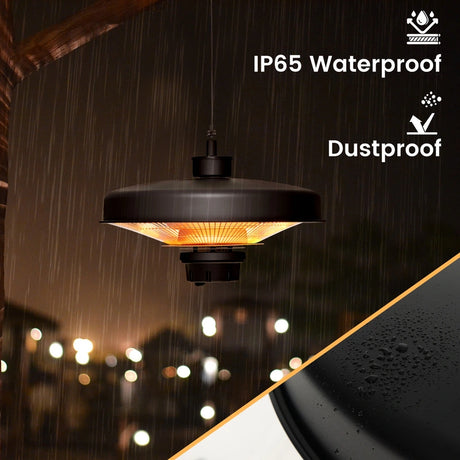 2000W Outdoor Patio Electric Heater for Ceiling with Remote Control-Black
