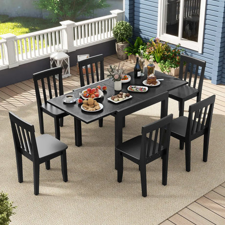 31.5 inches-63 inches Adjustable Patio Expandable Dining Table for 4-6 Person-Gray