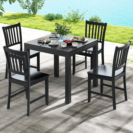 31.5 inches-63 inches Adjustable Patio Expandable Dining Table for 4-6 Person-Gray