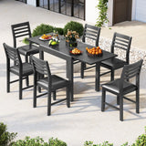 31.5 inches-63 inches Adjustable Patio Expandable Dining Table for 4-6 Person-Gray