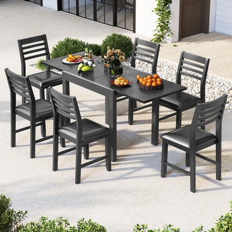 31.5 inches-63 inches Adjustable Patio Expandable Dining Table for 4-6 Person-Gray