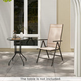 Patio Folding Dining Chairs Set of 2 with 7-Level Adjustable High Backrest-Coffee