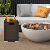 2-in-1 Rattan Hideaway Propane Gas Tank Table