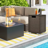 2-in-1 Rattan Hideaway Propane Gas Tank Table