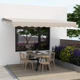Awning with crank balcony awning sun protection for balcony 360 x 300 cm beige