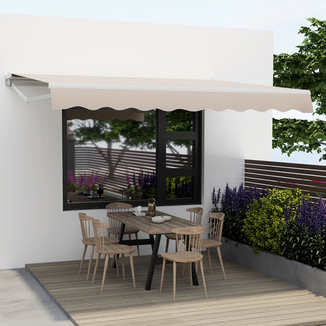 Awning with crank balcony awning sun protection for balcony 360 x 300 cm beige