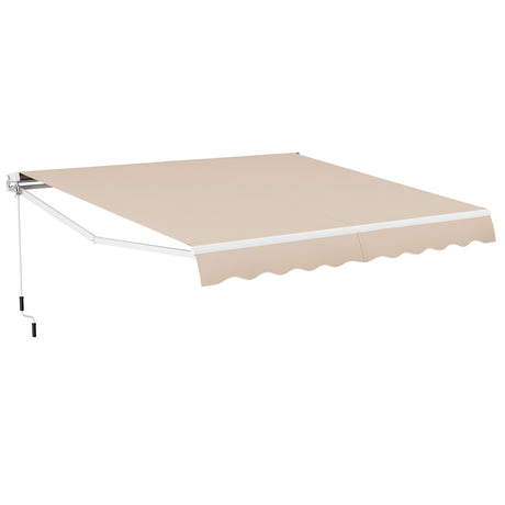 Awning with crank balcony awning sun protection for balcony 360 x 300 cm beige