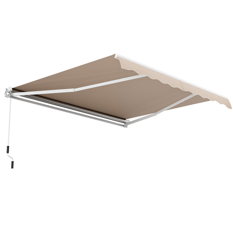 Awning with crank balcony awning sun protection for balcony 360 x 300 cm beige