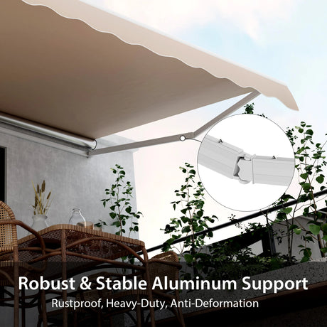 Awning with crank balcony awning sun protection for balcony 360 x 300 cm beige