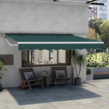 Awning with crank balcony awning sun protection for balcony 360 x 300 cm green