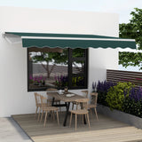 Awning with crank balcony awning sun protection for balcony 360 x 300 cm green