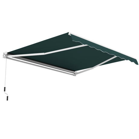Awning with crank balcony awning sun protection for balcony 360 x 300 cm green