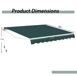 Awning with crank balcony awning sun protection for balcony 360 x 300 cm green