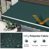 Awning with crank balcony awning sun protection for balcony 360 x 300 cm green