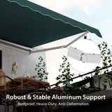 Awning with crank balcony awning sun protection for balcony 360 x 300 cm green