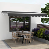 Retractable Awning Aluminum Patio Sun Shade with Crank Handle 3.6m  3m Gray