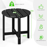 Side Table with Weather-Resistant Material for Patio/Porch/Garden-Black