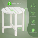 Side Table with Weather-Resistant Material for Patio/Porch/Garden-White