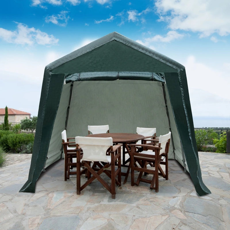 2.5M x 4.2M Patio Storage Shelter with Waterproof Ripstop Cover-Green