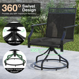 Patio Swivel Dining Chairs Set of 2 with Quick-Drying Fabric-Grey