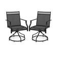 Patio Swivel Dining Chairs Set of 2 with Quick-Drying Fabric-Grey