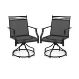 Patio Swivel Dining Chairs Set of 2 with Quick-Drying Fabric-Grey