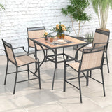 Patio Dining Table for 4 Square Bistro Table with Umbrella Holes