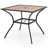 Patio Dining Table for 4 Square Bistro Table with Umbrella Holes