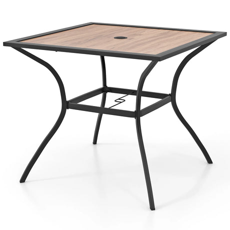 Patio Dining Table for 4 Square Bistro Table with Umbrella Holes