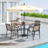 Patio Dining Table for 4 Square Bistro Table with Umbrella Holes