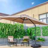 360 Rotation 8-Rib Cantilever Umbrella with 3 Tilt Settings for Garden and Cafe-Coffee