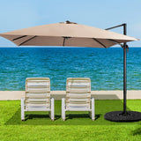 360 Rotation 8-Rib Cantilever Umbrella with 3 Tilt Settings for Garden and Cafe-Coffee